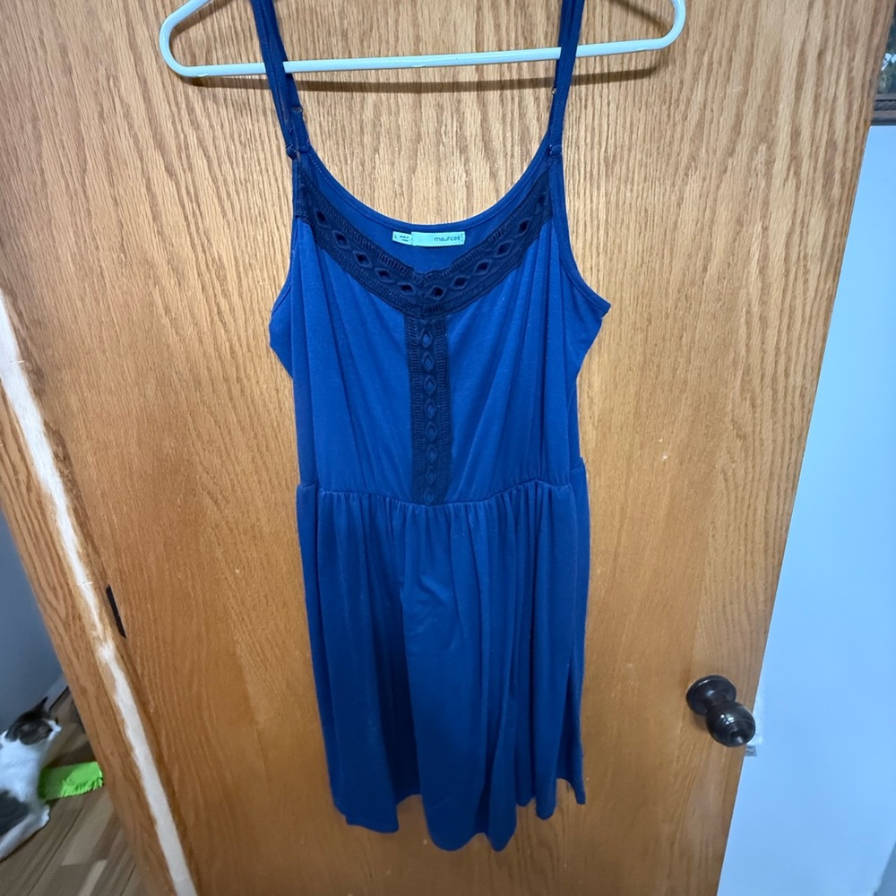 Maurices Navy Dress with Lace Accents